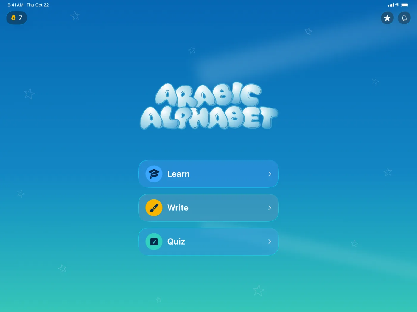 Arabic Alphabet on iPad