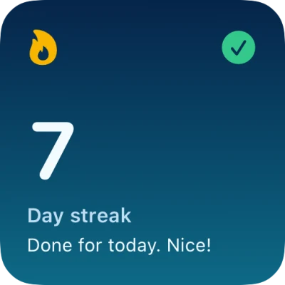 The small Daily Streak widget