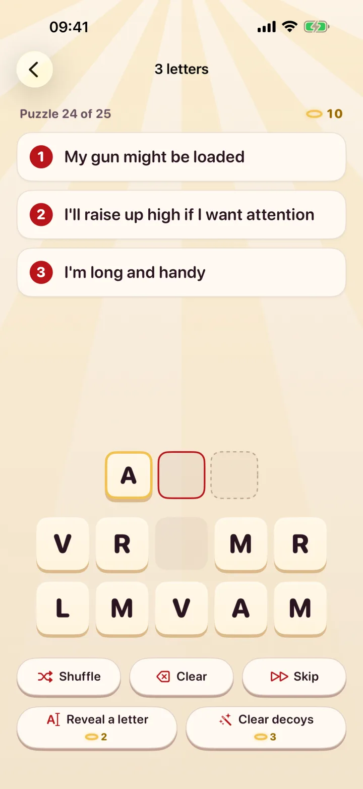A Dirty Minds riddle with a letter revealed by spending halos