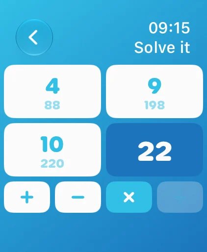 The Puzzle of the Day on Apple Watch: 4, 9, 10 and 22 with previews