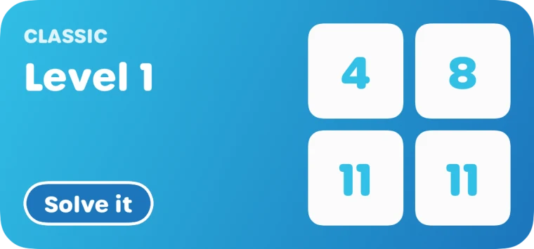 The medium Next Level widget: Classic Level 1 with 4, 8, 11 and 11
